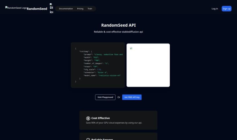 Screenshot of RandomSeed API