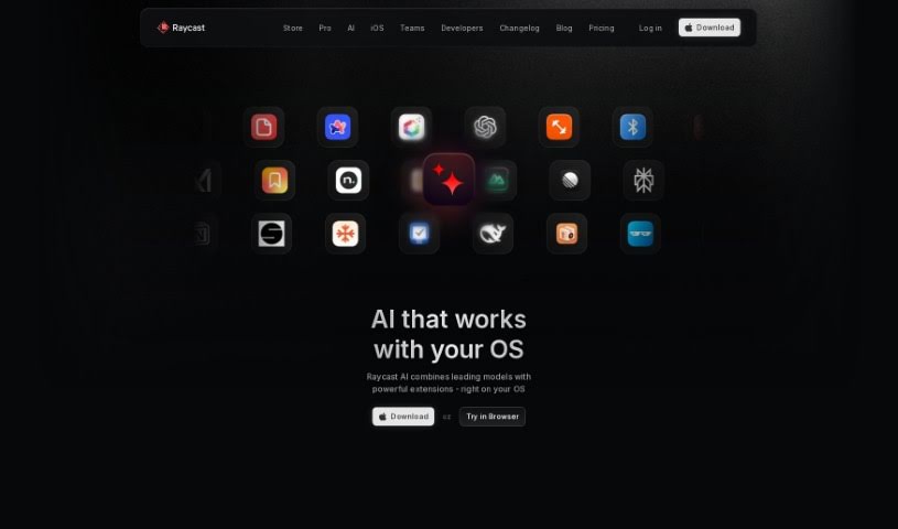 Screenshot of Raycast AI