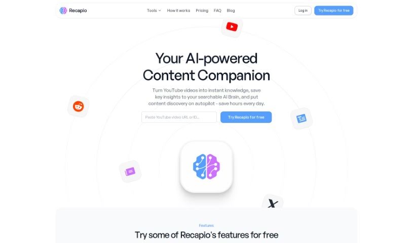 Screenshot of Recapiogpt