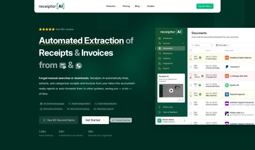 Screenshot of Receiptor AI