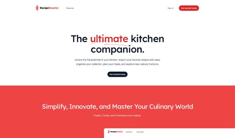 Screenshot of Recipe Reactor
