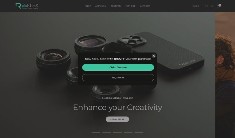 Screenshot of Reeflex Store