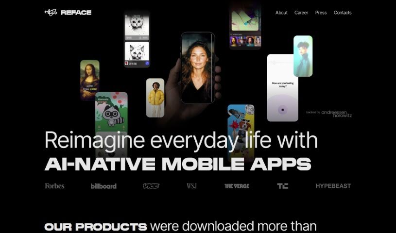 Screenshot of Reface