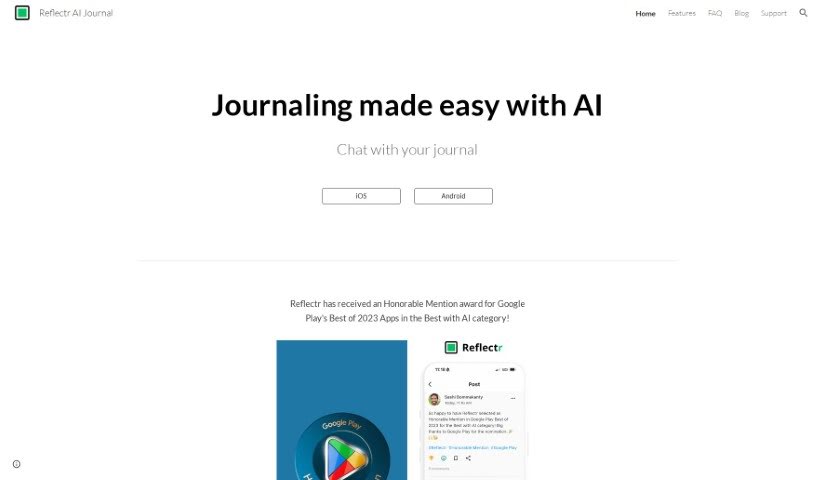 Screenshot of Reflectr AI