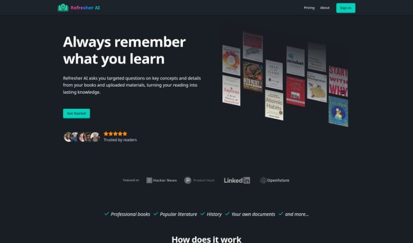 Screenshot of Refresher Ai
