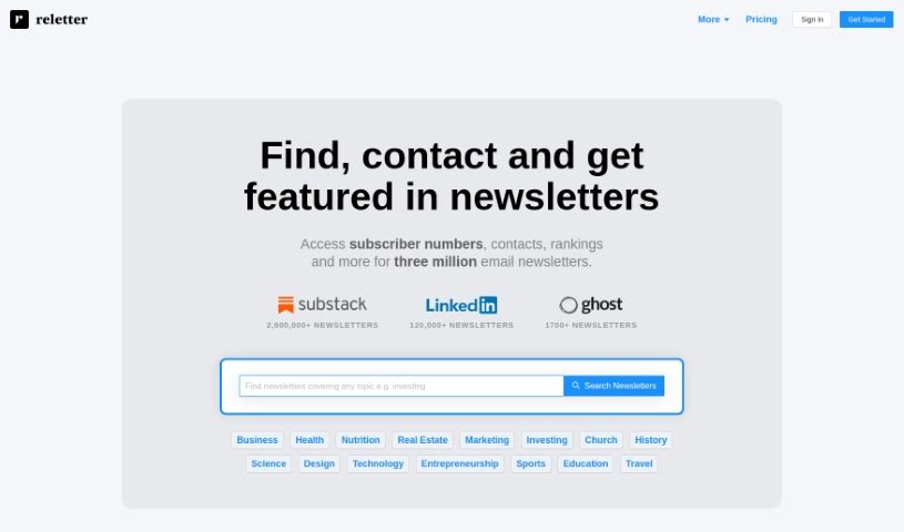 Screenshot of Reletter