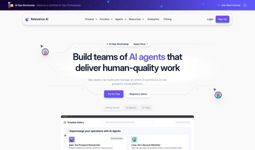 Screenshot of Relevance AI