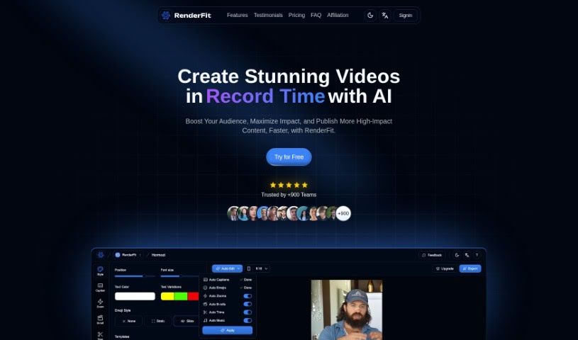 Screenshot of Renderfit