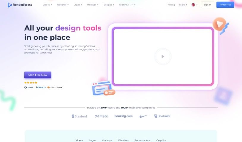 Screenshot of Renderforest