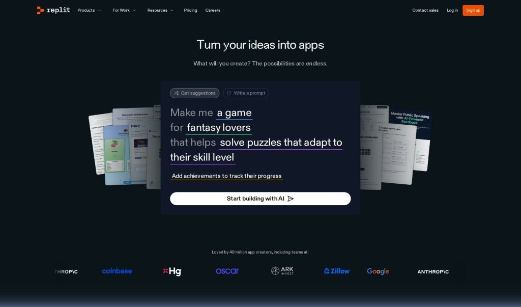 Screenshot of Replit AI