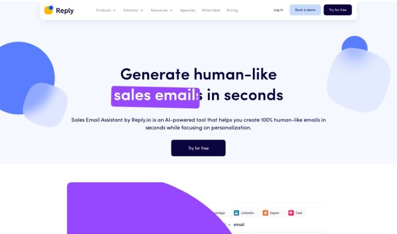 Screenshot of Reply IO Sales Email Assistant