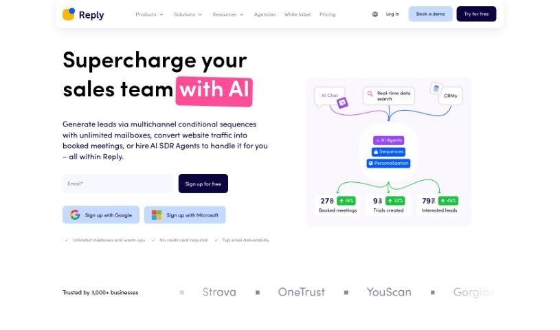 Screenshot of Reply IO