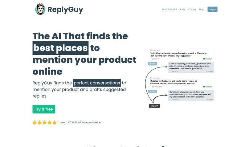 Screenshot of ReplyGuy