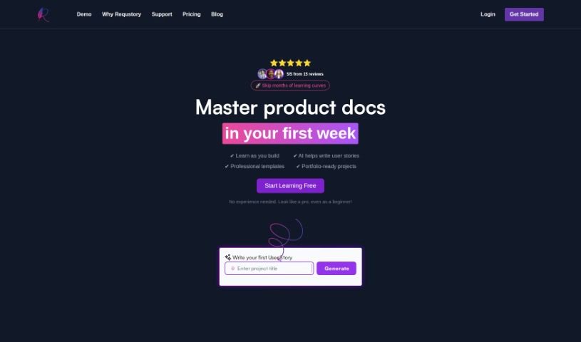 Screenshot of Requstory