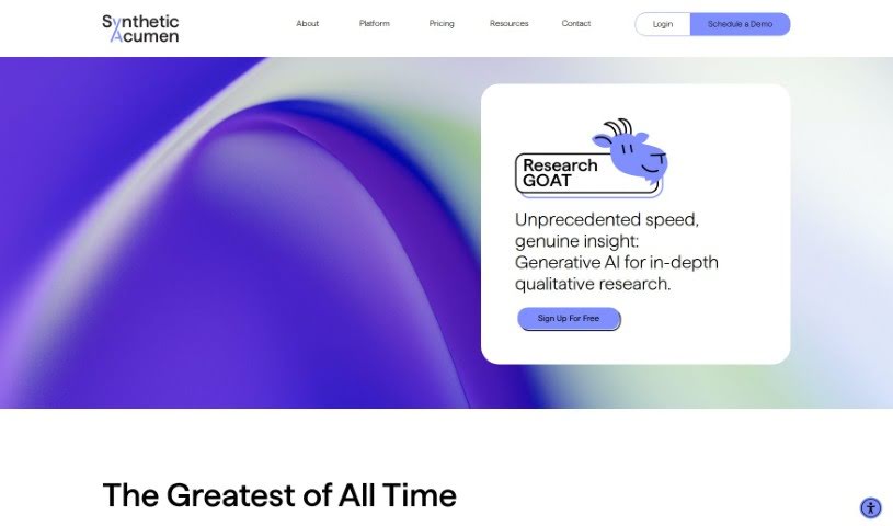 Screenshot of Research GOAT