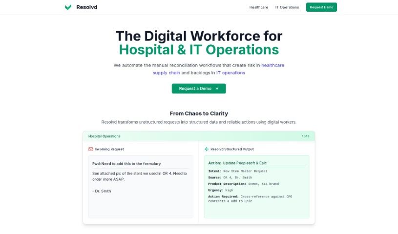 Screenshot of Resolvd