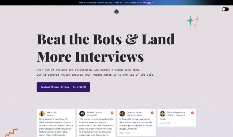 Screenshot of Resume Checker AI