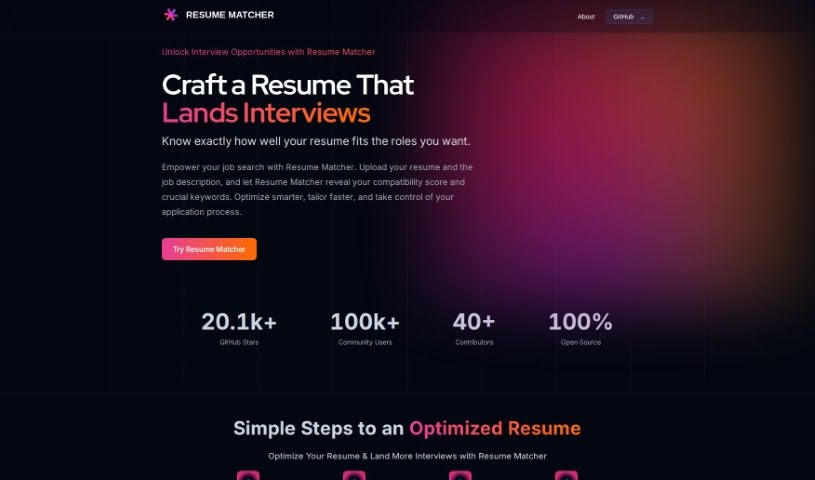 Screenshot of Resume Matcher