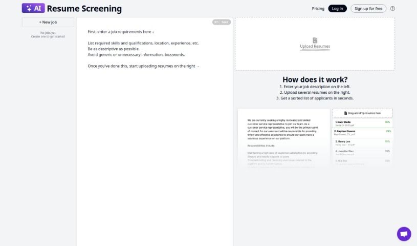 Screenshot of Resume Screening Ai