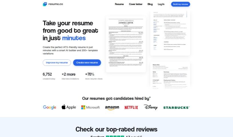 Screenshot of Resume.co