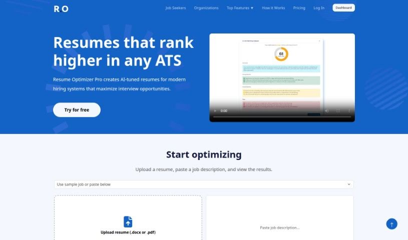 Screenshot of Resumeoptimizerpro