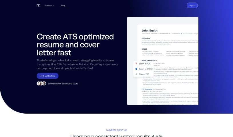 Screenshot of ResumeRanker