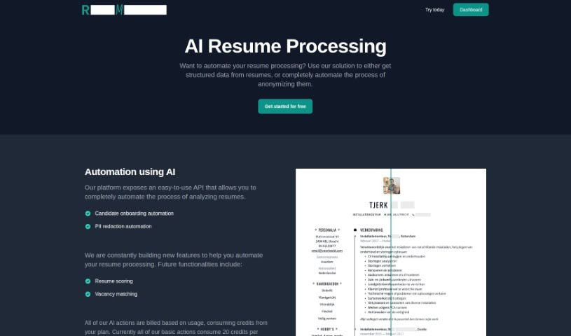 Screenshot of Resumetrics