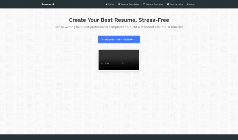 Screenshot of Resumonk