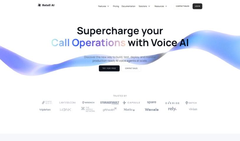 Screenshot of Retell AI