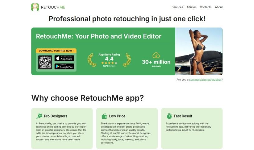 Screenshot of Retouchme