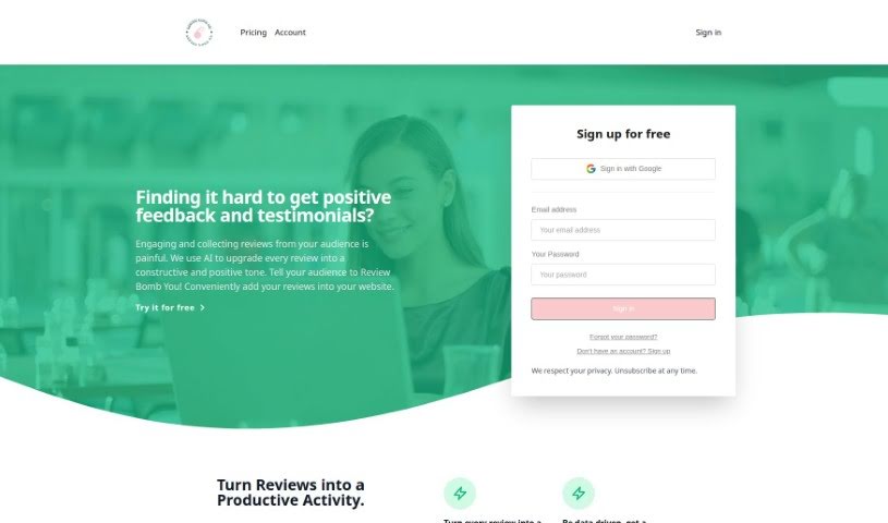 Screenshot of Review Bomb Me