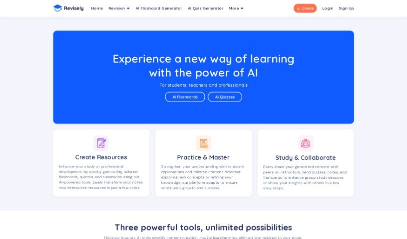 Screenshot of Revisely