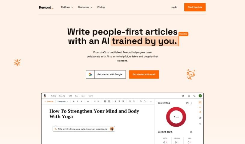 Screenshot of Reword