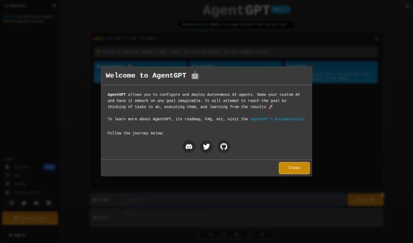 Screenshot of Reworkd AI AgentGPT