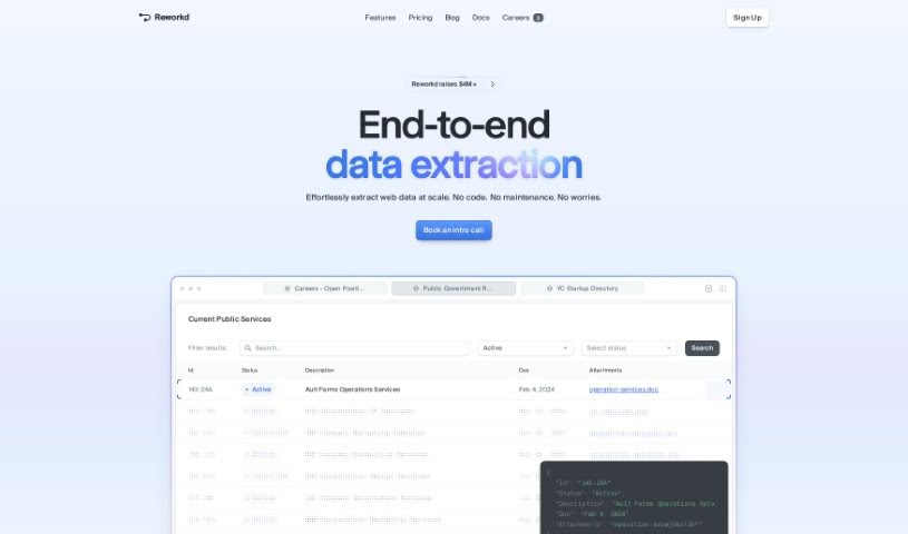 Screenshot of Reworkd AI