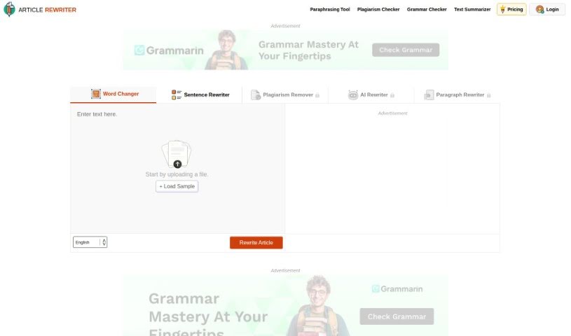 Screenshot of Rewrite Article