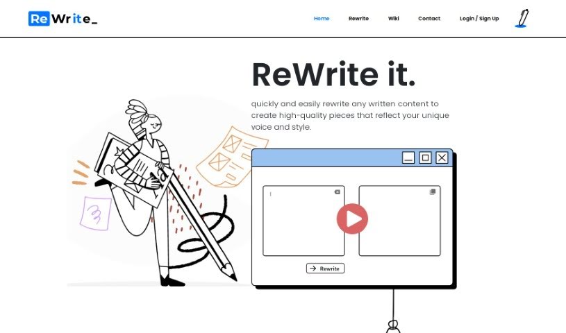 Screenshot of Rewrite It.ai