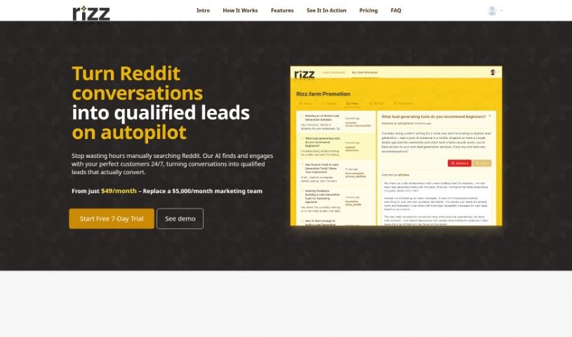 Screenshot of Rizz.farm