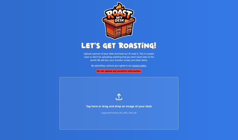 Screenshot of Roast My Desk