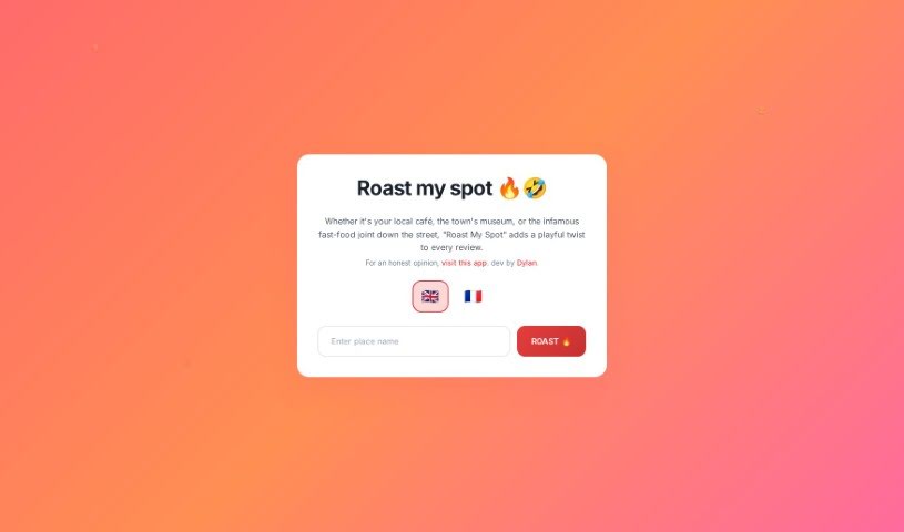 Screenshot of Roast My Spot