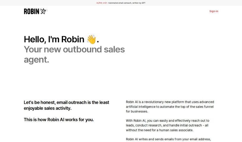 Screenshot of Robin Ai