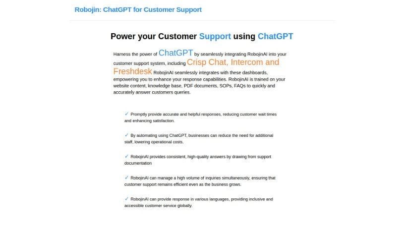 Screenshot of RobojinAI