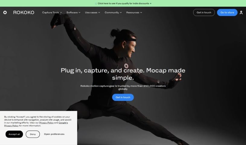 Screenshot of Rokoko