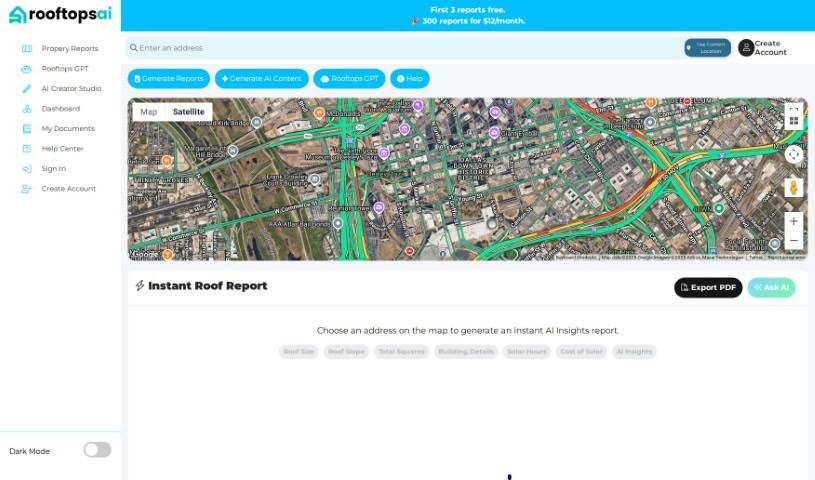 Screenshot of Rooftops AI