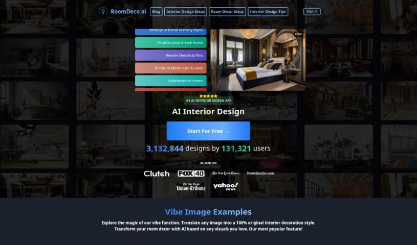 Screenshot of RoomDeco AI