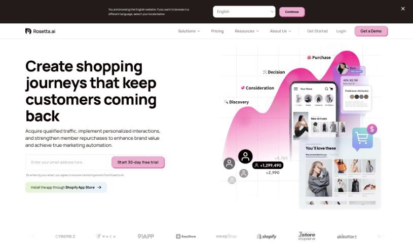 Screenshot of Rosetta.ai