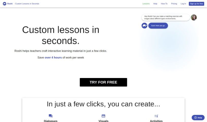 Screenshot of Roshi AI