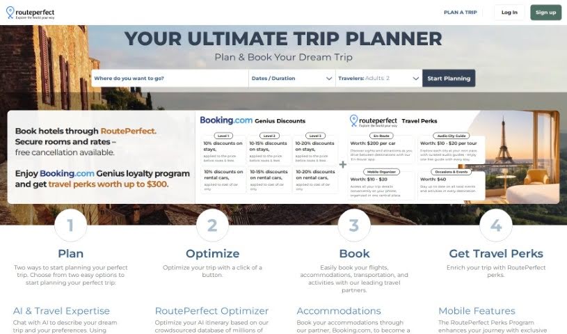 Screenshot of RoutePerfect