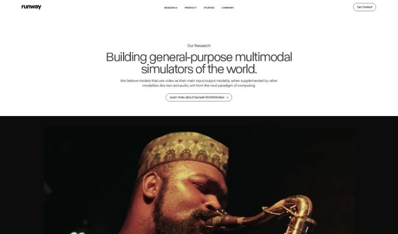 Screenshot of Runway Research