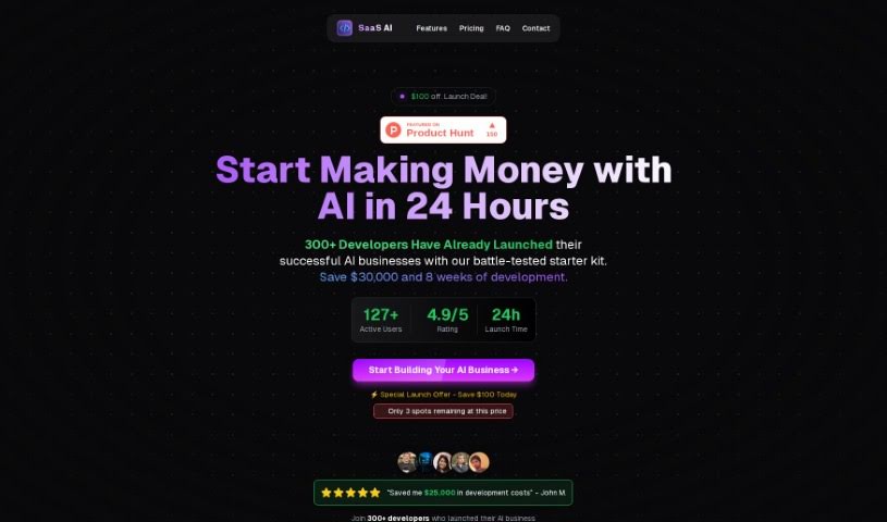 Screenshot of Saas Ai